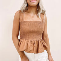 Leather Peplum Top