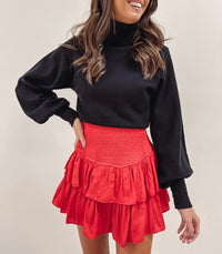 Smocked Skirt - Red