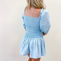 Light Blue Rhinestone Swing Shorts - Queen of Sparkles