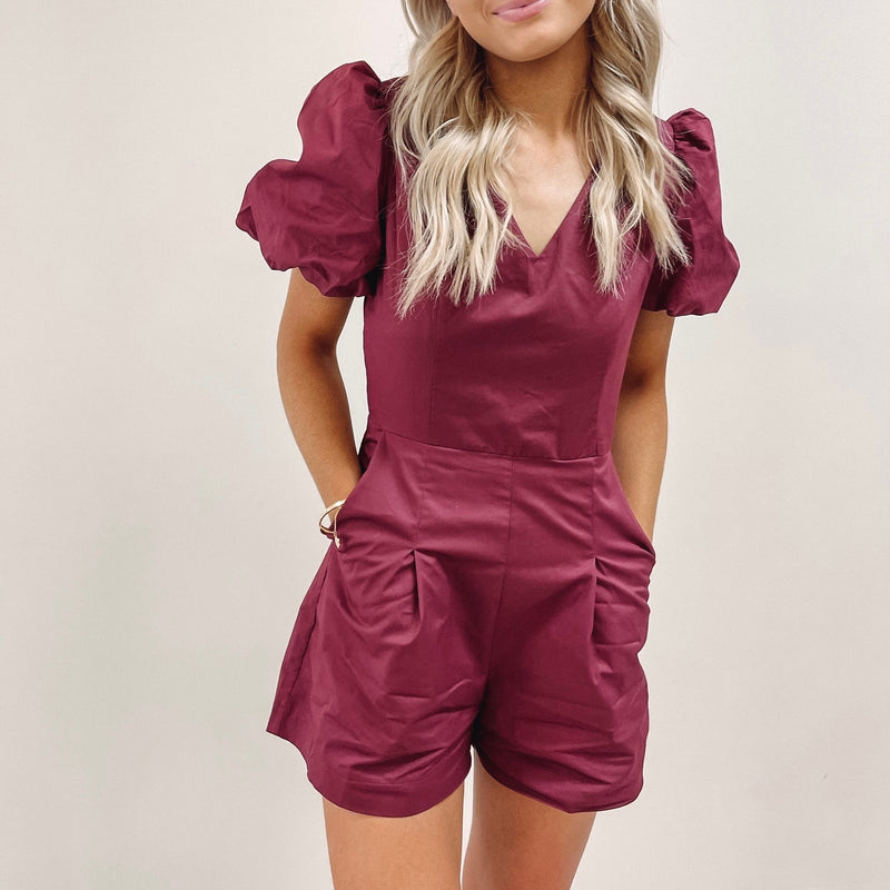 Frazier Romper - Burgundy