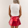 Red Metallic Skirt