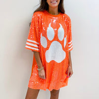 Orange Tiger Paw Sparkle Jersey