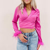 Pink Feather Top