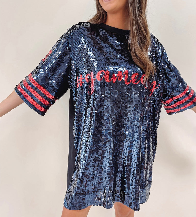 Sparkle Jersey - Navy + Red