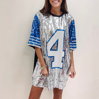 Sparkle Jersey - Silver + Blue