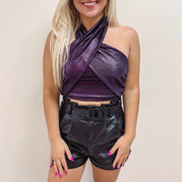 Ava Purple Metallic Top