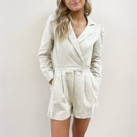 Mina Cord Romper - Cream