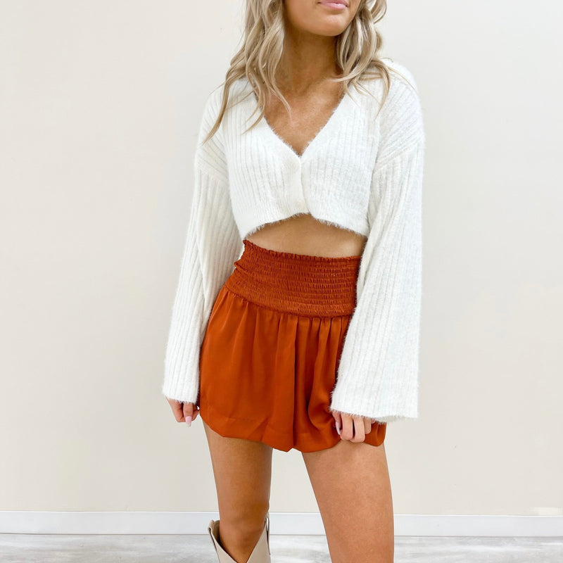 Ultra Cropped Fuzzy Cardigan